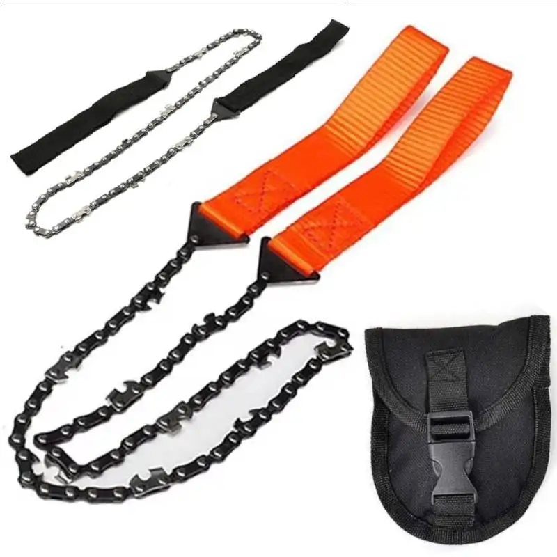 24 Inch Pocket Chain Rope Saw Portable Hand Saw With Sharp Teeth Blades for Survival Gear Camping Hunting Tree Cutting