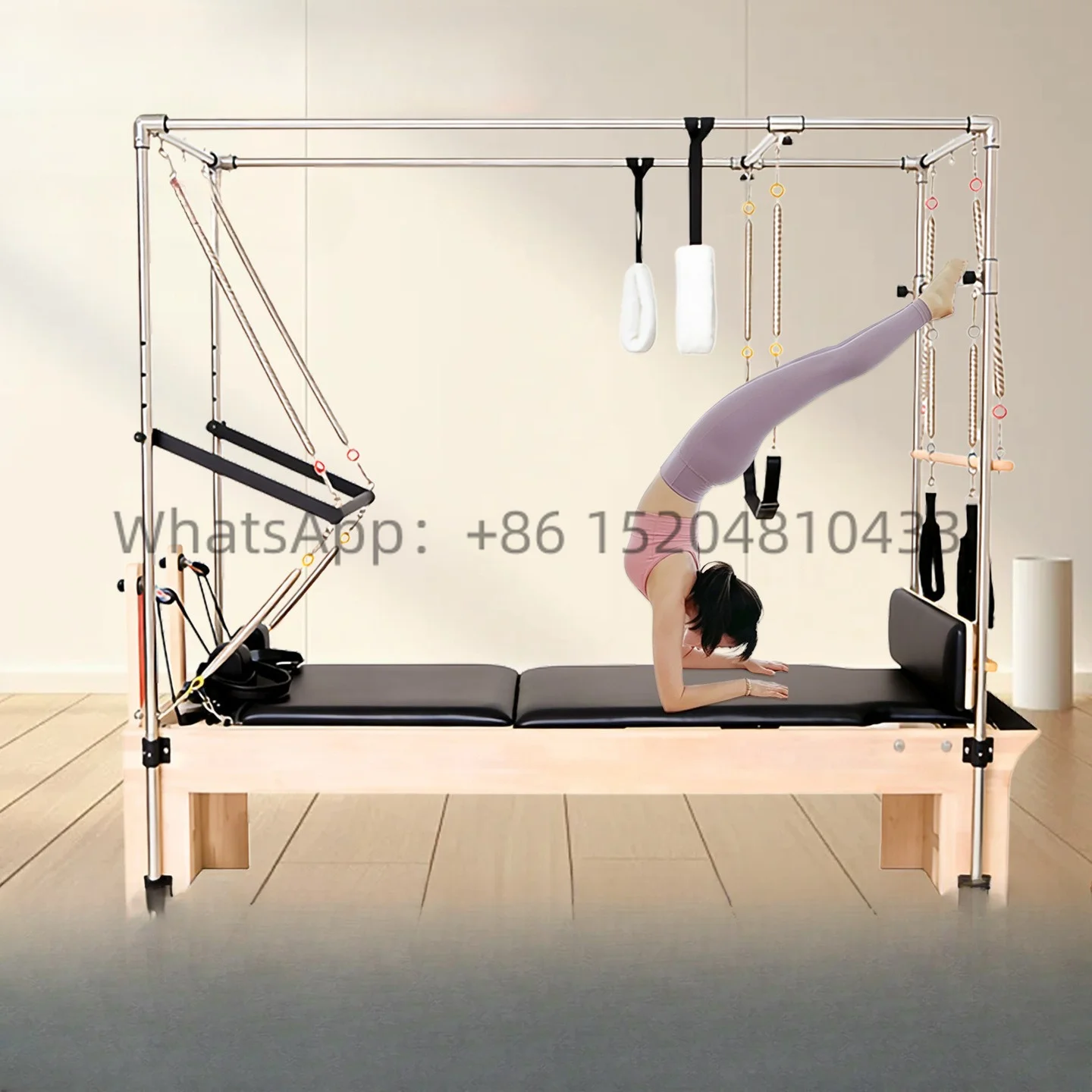 Maple Wood 3 in 1 Pilates Reformer Cadillac Bed Large Fitness Equipment for Yoga Studio and Gym