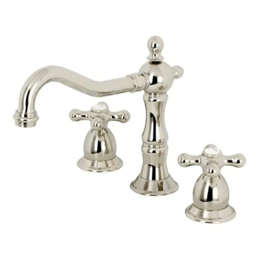 

Heritage Widespread Bathroom Faucet in Polished Nickel 8 x 7.56 x 7.44 Ideal for Modern Bathrooms Durable Stainless Steel Const