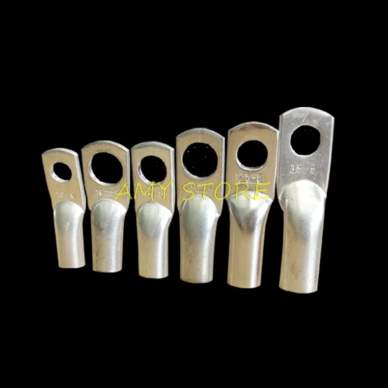 10Pcs Copper Tube Terminal Eyelets Rings Cable Lug JG50-8 50mm2 Wire 8mm Hole for Boat Batteries