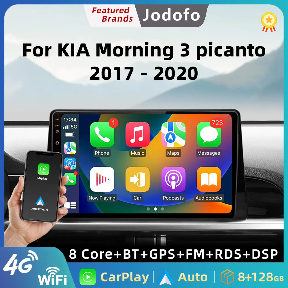 

Jodofo Android 12.0 Car GPS Navigation Radio Multimedia Player For Kia Morning 3 Picanto 2017 2018 2019 2020 No 2din Carplay HU