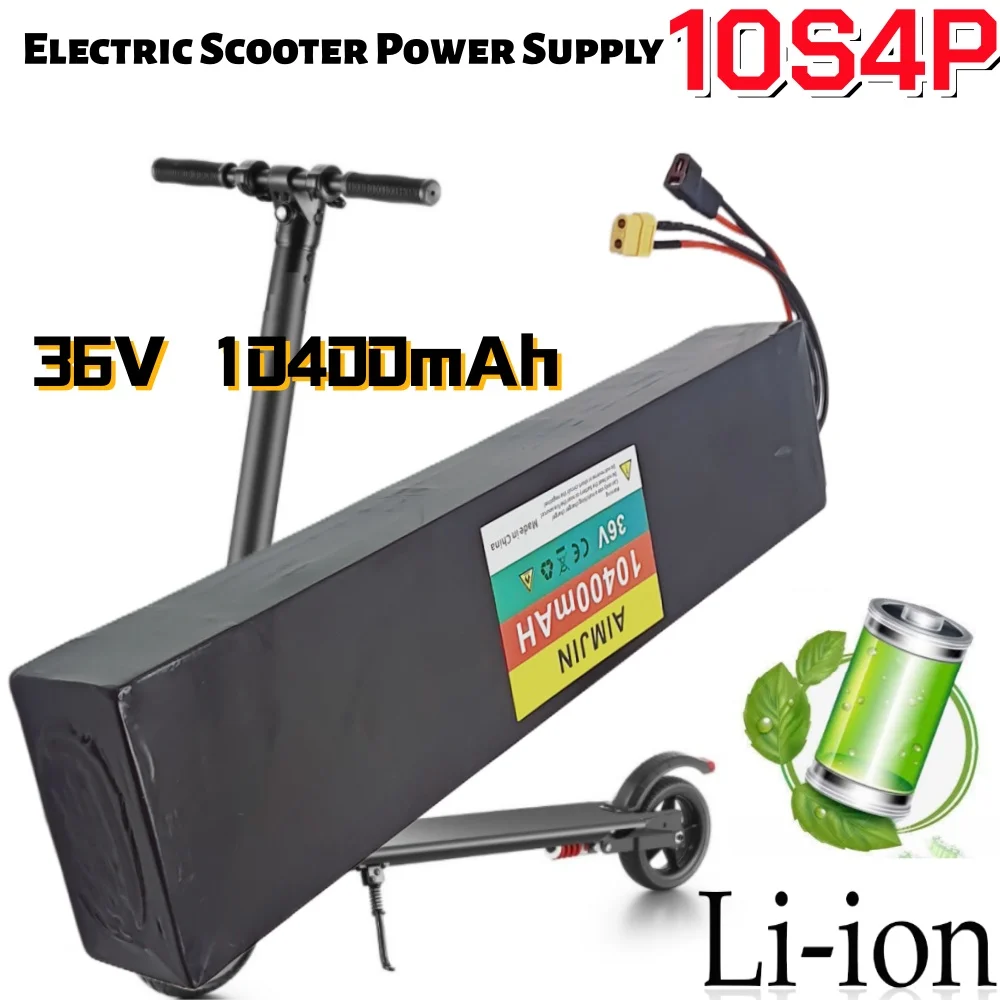 

36V 10.4Ah Rechargeable Lithium Battery Pack 18650 10S4P 500W Power Modified for Xiaomi M365 Electric Scooter Battery with BMS.