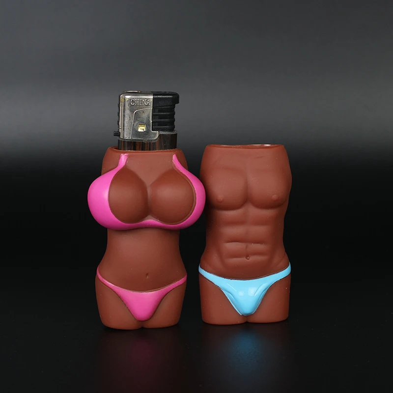 Silicone Lighter Protective Cases Waterproof Lighter Case General Protection Sexy Body Couple Lovers Gifts Lighters Cover Holder