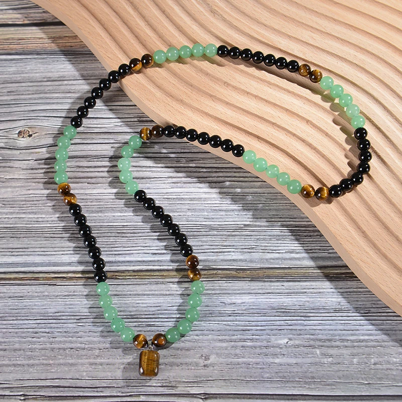 

Money Attraction Necklace for Women Green Feng Shui Wealth & Luck Necklace Crystal Protection Tiger Eye Jewelry Spiritual Gifts