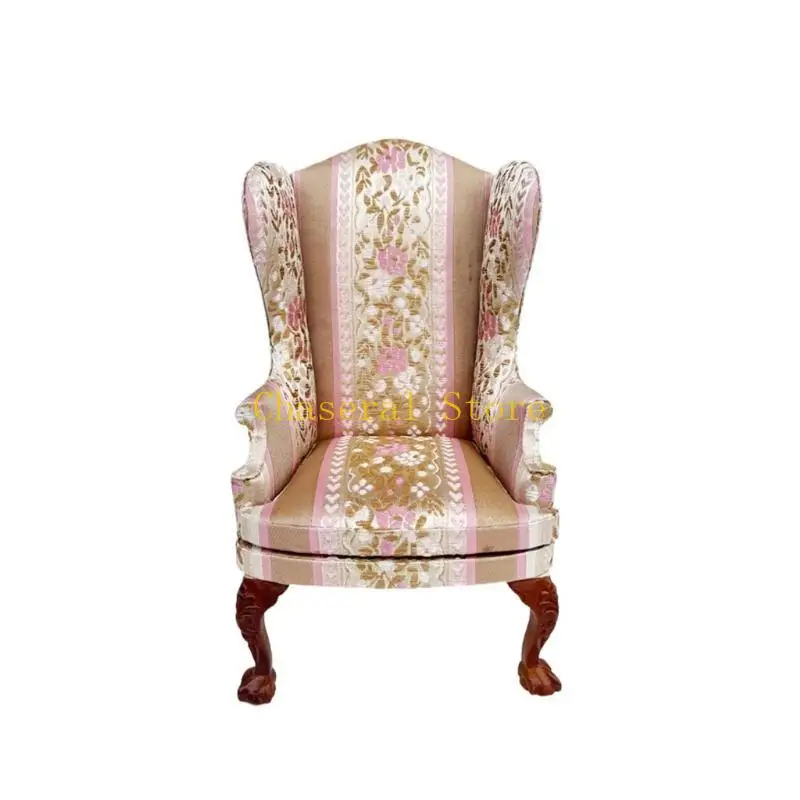 E7CE Sturdy Doll House Armchair with Floral Pattern Kids Roleplay Game Props 4