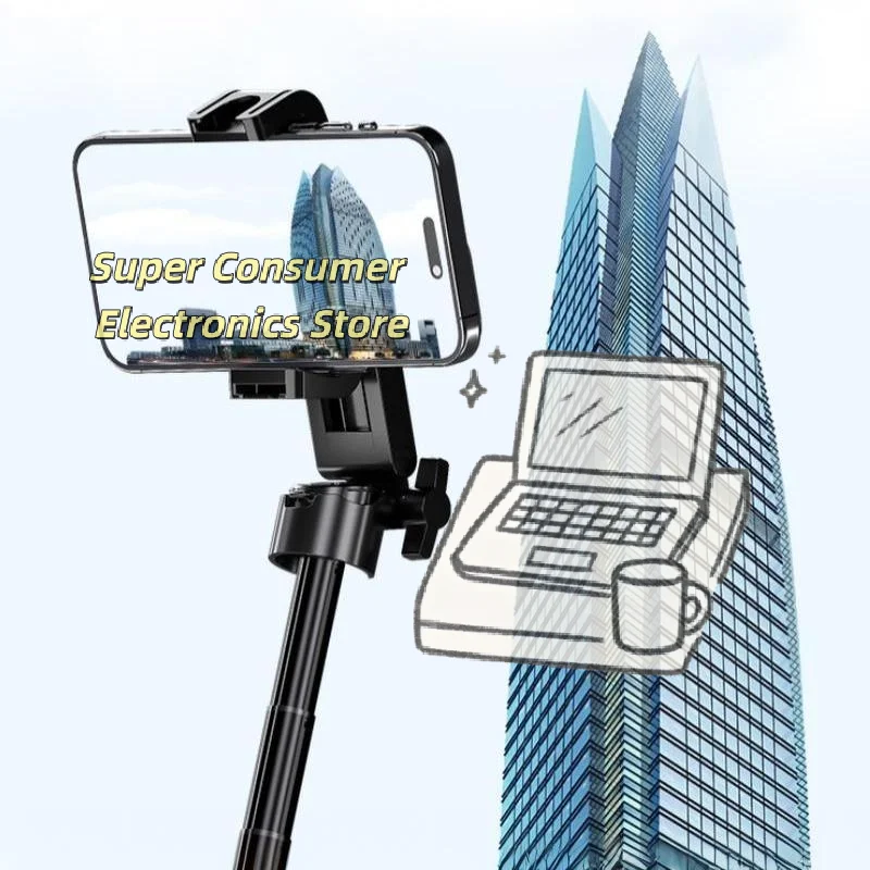 Easy to Carry Mini Selfie Stick Quadripod Stand Foldable Universal Phone Mount for Camping Travel Vlogging Live Streaming
