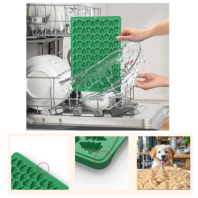 Kreatywna forma do ciastek choinkowych 100-otworowa silikonowa forma do pieczenia ciastek Mini Pet Dog Snack Biscuit DIY Chocolate Mold