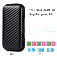 9H Tempered Glass Film+Portable Waterproof Hard Carrying Bag for Trimui Smart Pro Handheld Game Console Screen Protector+Bag