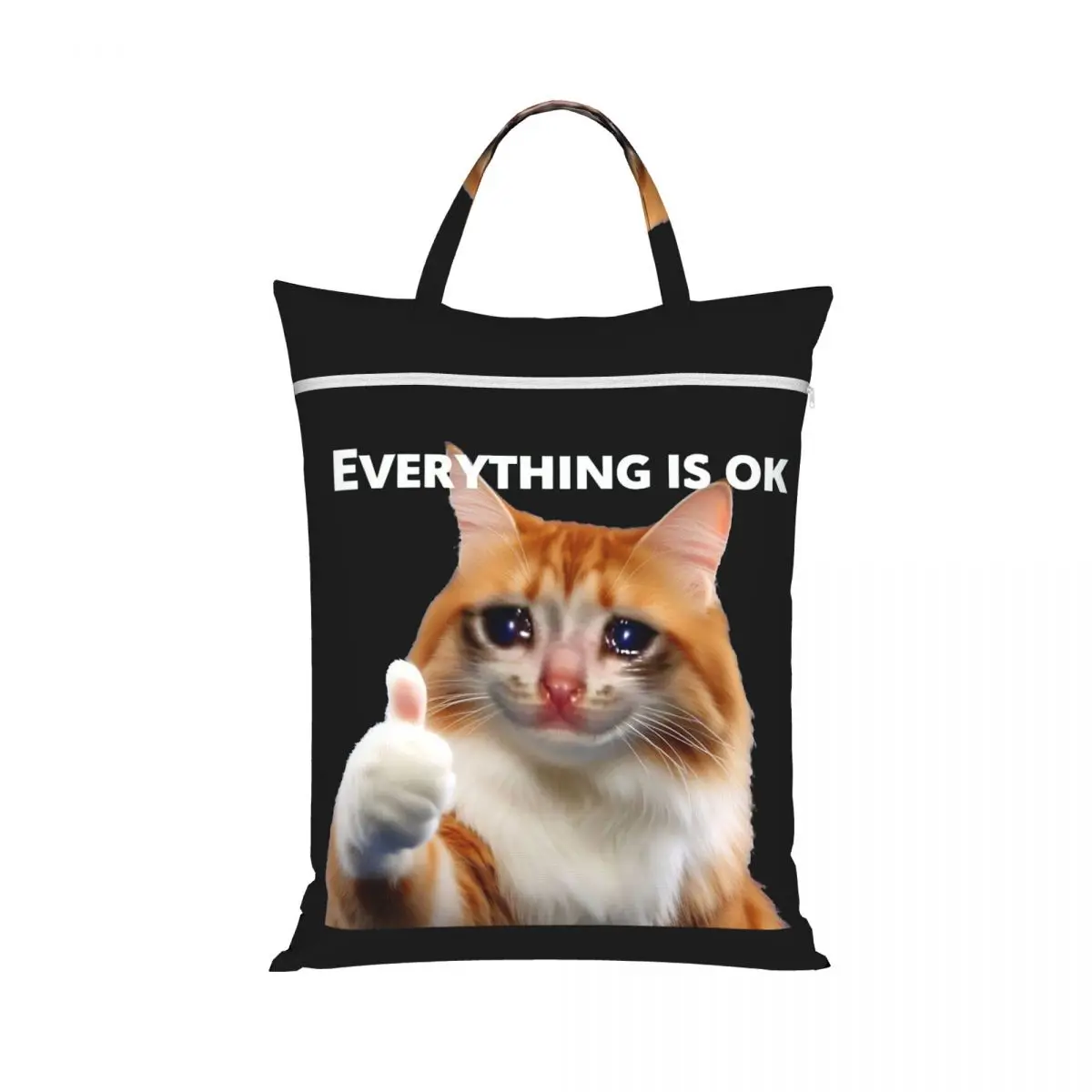 Everything's Ok Crying Cat Memes Laundry Collector Folding Laundry Basket Home Organizer Washing Basket Home Organizer