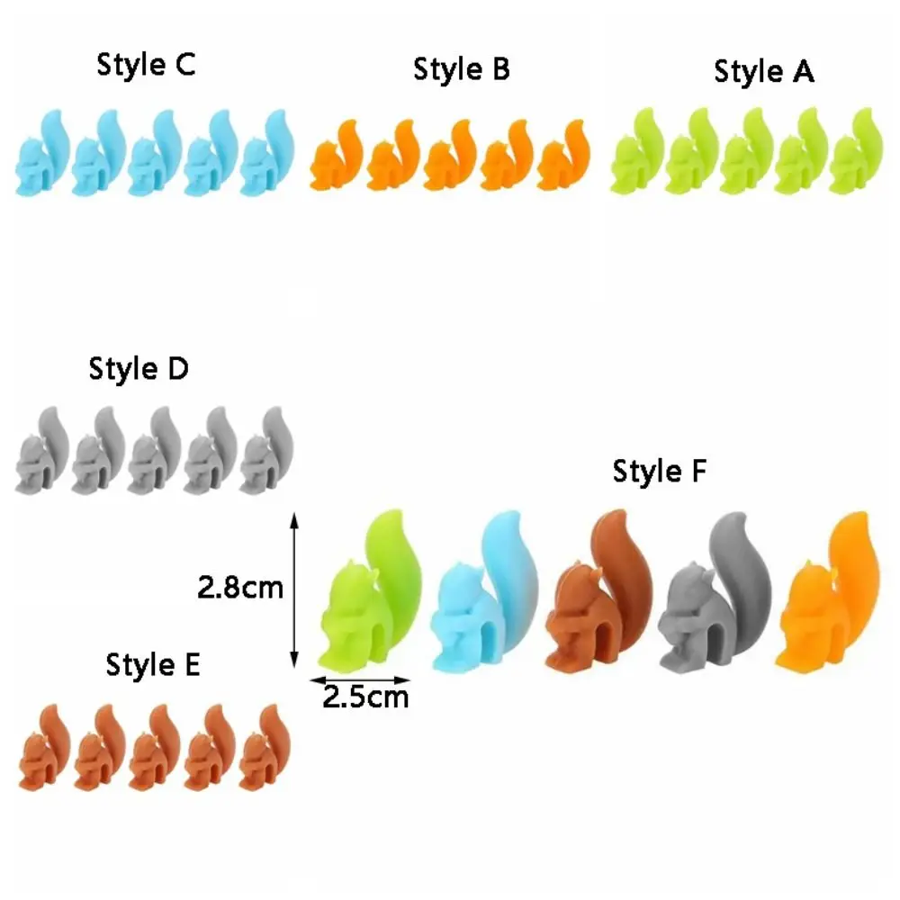 5pcs Cute Silicone Squirrel Tea Bag Hanging Holder Tea Infuser Mug Cup Clip Label Party Home Decor colour Tea set accessories