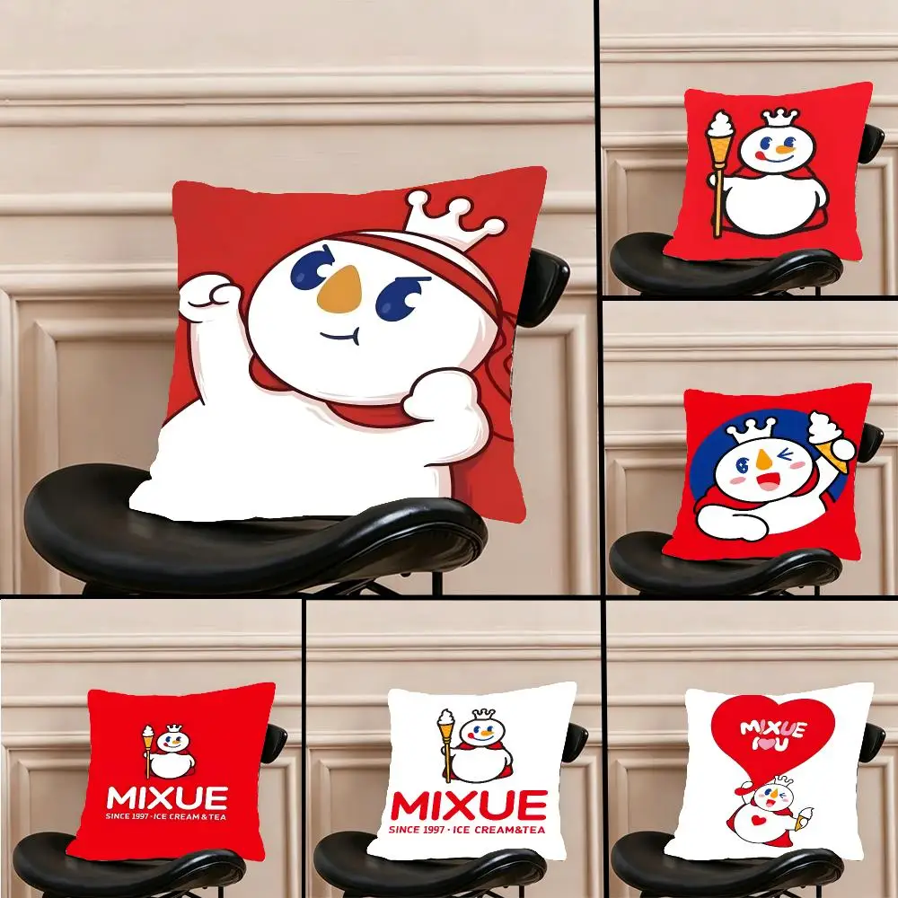 Brand Food Mixue Ice Cream Cushion Cover Warm coral fleece Cute kawaii plush Kawaii mascot throw