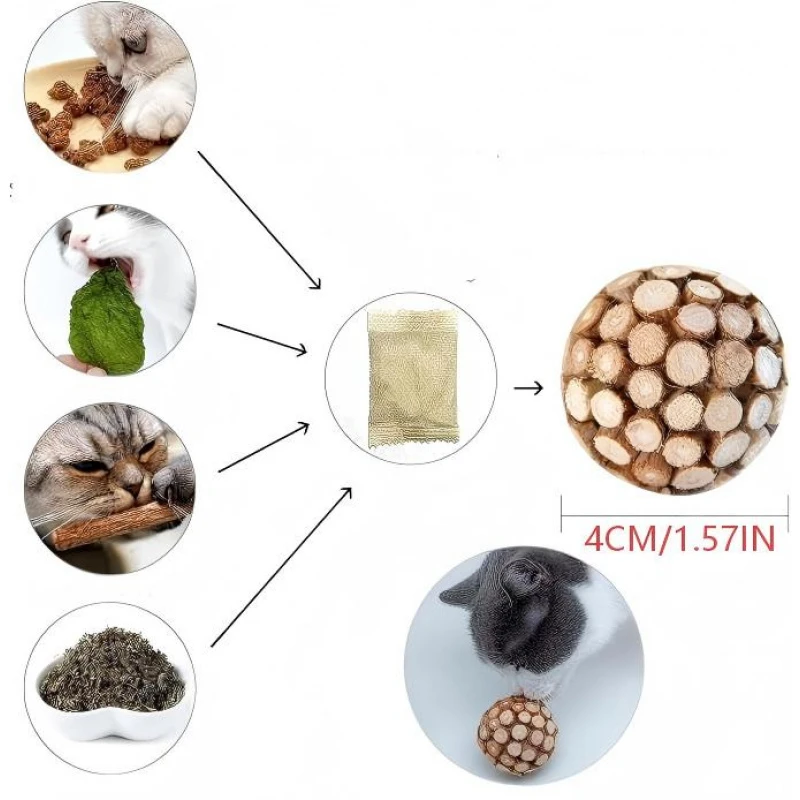 Silvervine Ball und Silvervine Stick Kau-Kombi: Neue Katzenspielzeuge zur Zahnreinigung, entfernen Zahnstein, frischer Atem für Katzen und Kätzchen, Zahnpflegeprodukte – Detail 5