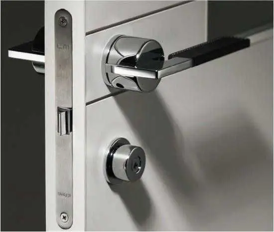 Imported leather handle silent bedroom wooden door kitchen bathroom door lock35-45MM universal with key