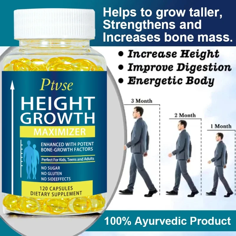 Height Growth Capsules Promote Bone Growth and Health Calcium Vitamins Get Taller Supplement