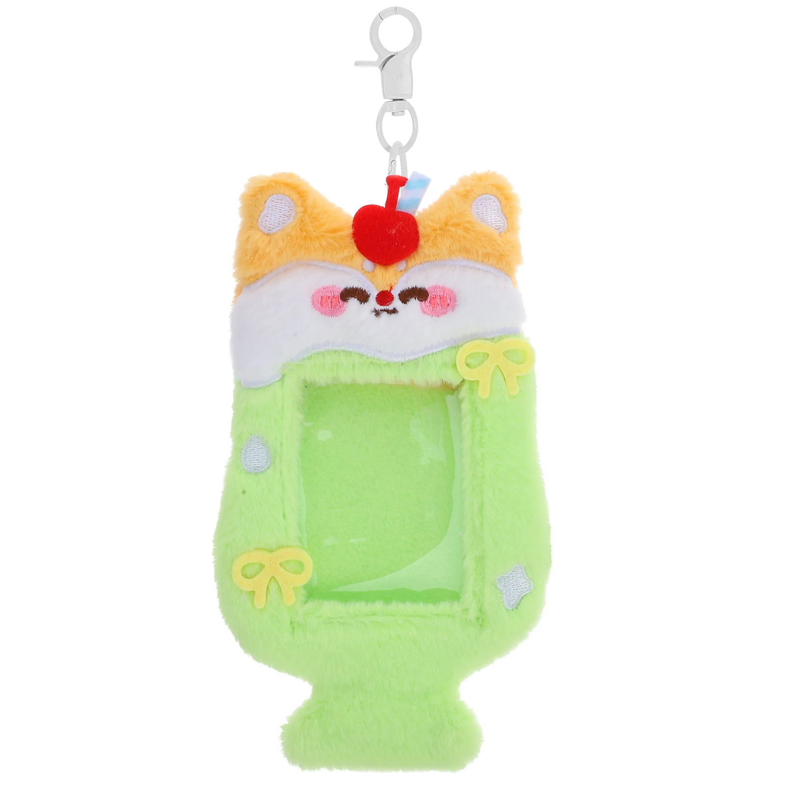

Photo Keychain Cute Card Holder Transparent ID Badge Holder for Lanyard Photocard Sleeve Cartoon Animal Design