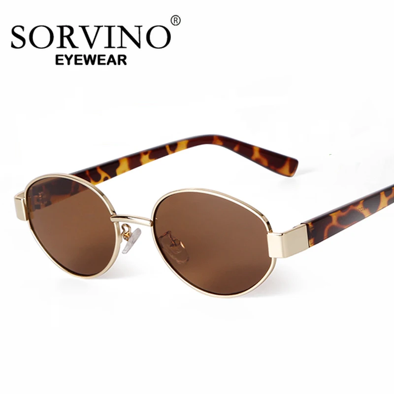 

SORVINO Retro Oval Metal Sunglasses Women Vintage Outdoor UV Protection Eyewear Men Fashion Sunshades Female