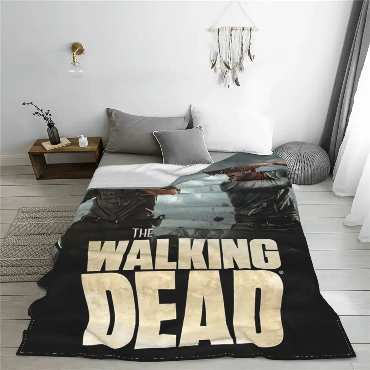 The Walking Dead Violence Knitted Blankets Horror Movie Rick Grimes Daryl Dixon Fleece Throw Blanket Home Couch Soft Bedspread