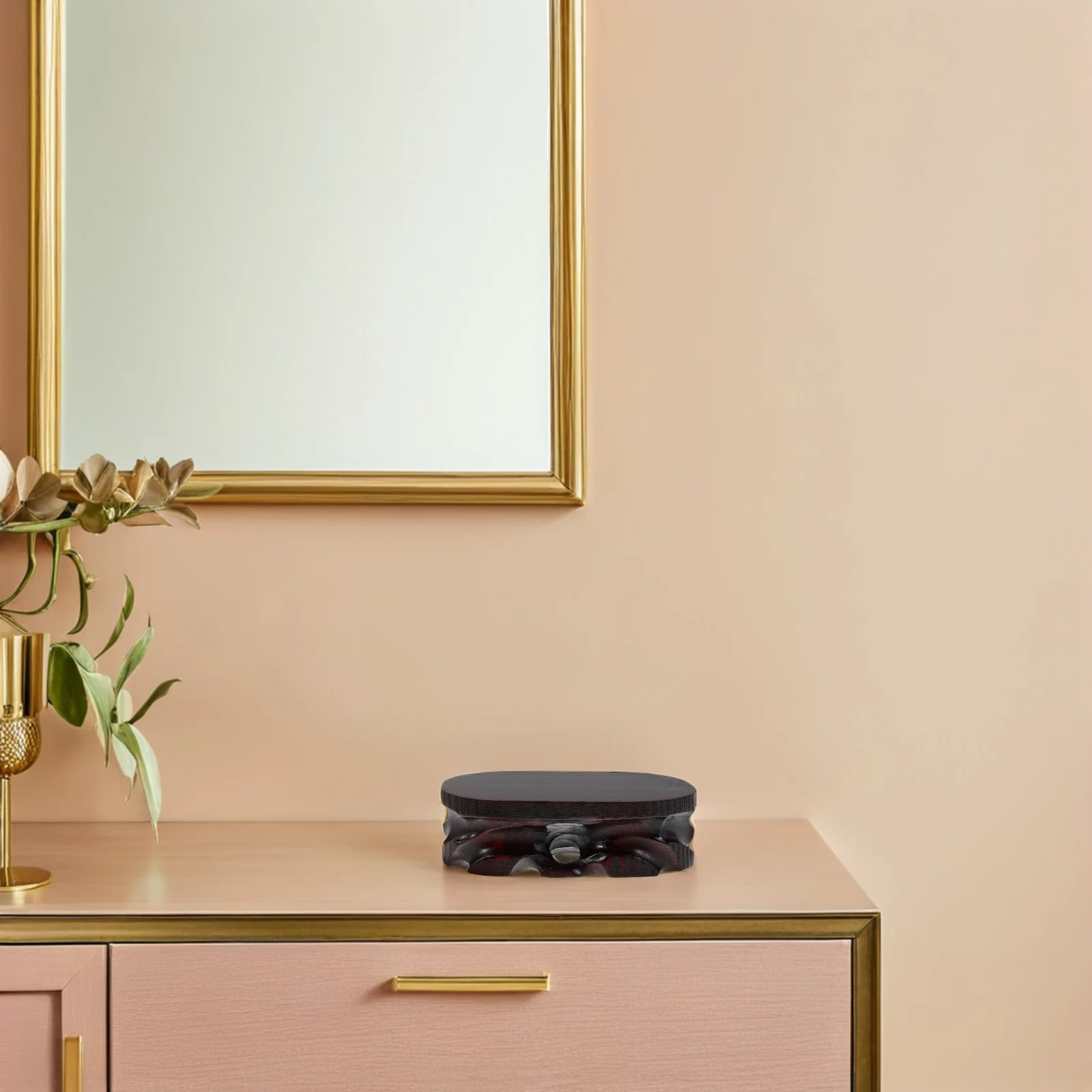 

Decor Retro Solid Wood Display Stand Flower Pot Riser Vase Bonsai for Lamps Dark Brown