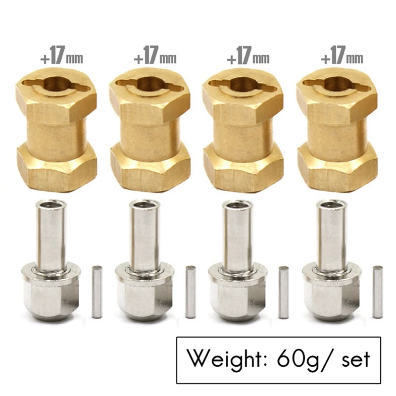 For CC01 SCX10 1/10 Climbing Car Brass Hexagon Lengthening And Widening Coupler