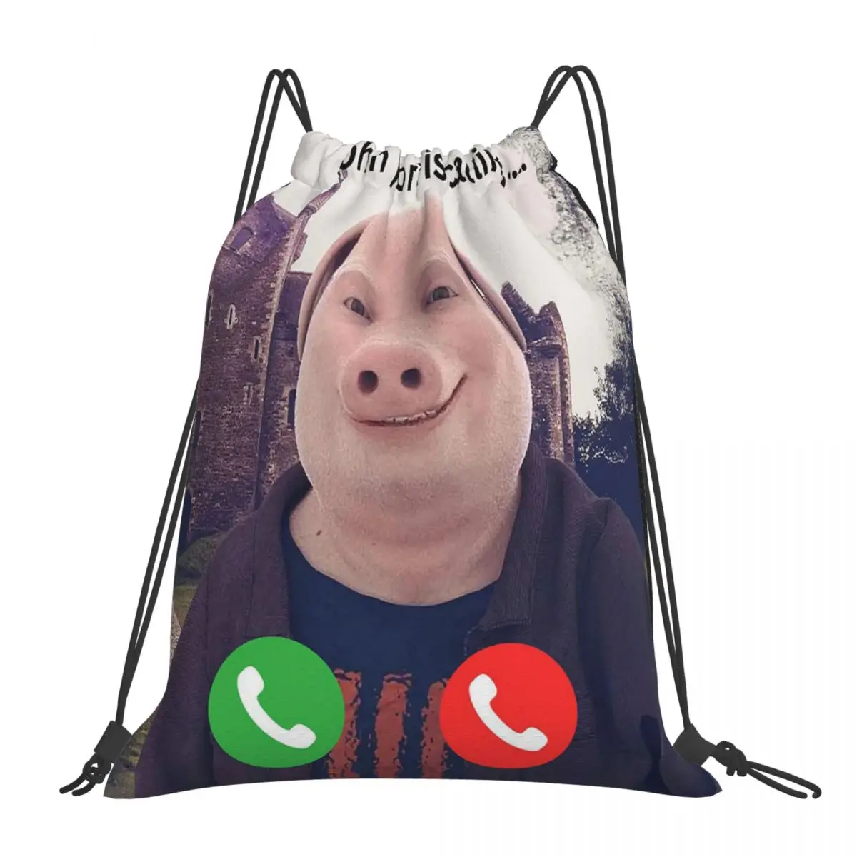 

John Pork Is Calling Backpacks Casual Portable Drawstring Bags Shoes Bag Book Bags For Man Woman Students
