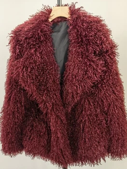 Aynaray 2025 Winter Women Faux Fur Jacket Solid Khaki Long Sleeve Thick Warm Outwear Fluffy Coat For Women 4