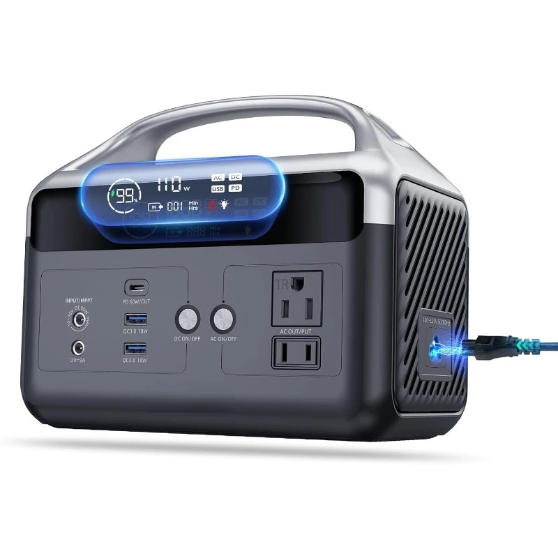 

Portable Power Station - DaranEner 179.2Wh LiFePO4 Battery, Solar Generator w/2 300W (Surge 600W) AC Outlets, Camping