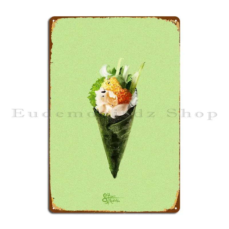 Minimalistic Yummy Temaki Metal Plaque Poster Club Party Club Printed Classic Pub Tin Sign Poster