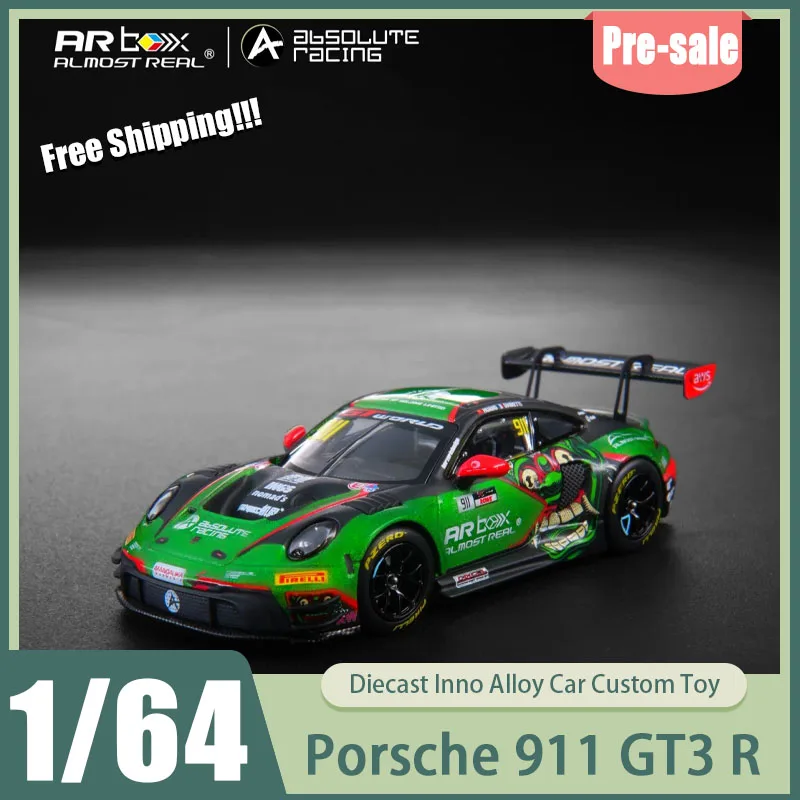 

Almost Real Arbox 1:64 Porsche 911 Gt3 R #911 Gt Balong World Challenge Asia Mandalika Livery Alloy Car Display Model Toys Kids