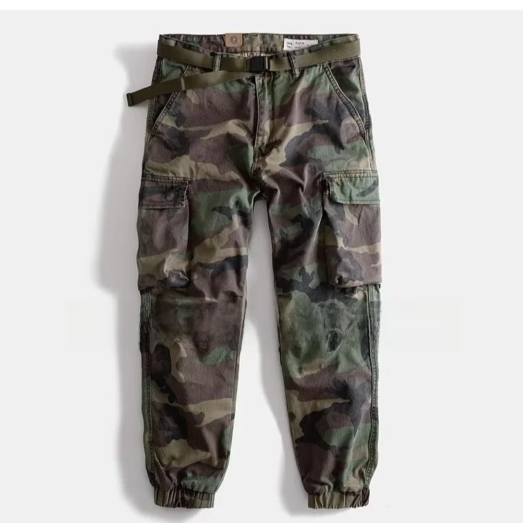 

Мужские повседневные рабочие брюки из чистого хлопка с камуфляжным принтом для активного отдыха, весна-осень