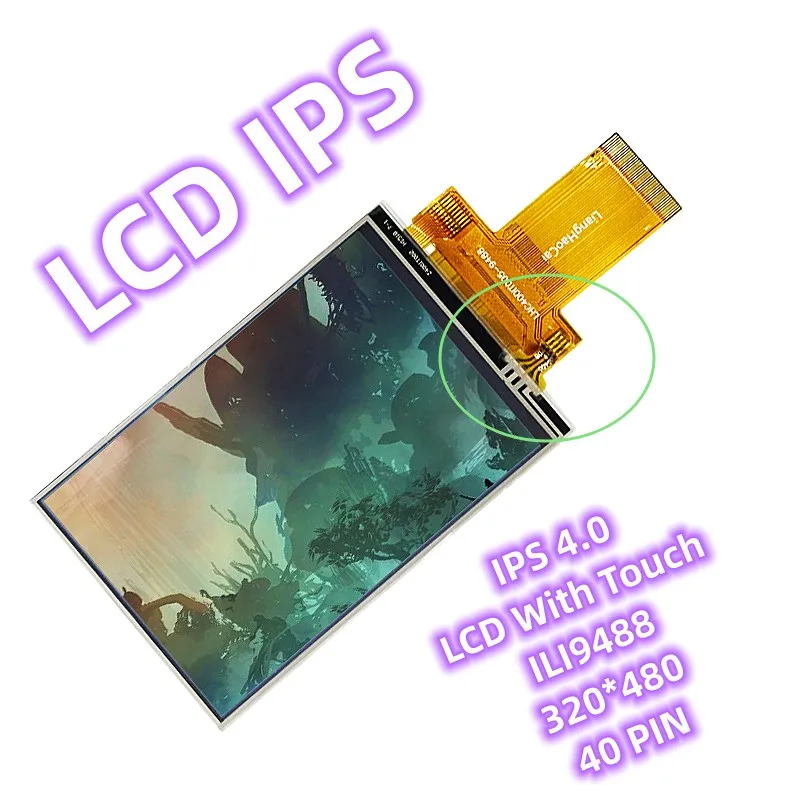 New For IPS 4.0 Inch LCD With Touch TFT ILI9488 Display 40pin 320*480 IPS Series Diy Full View Angle Original