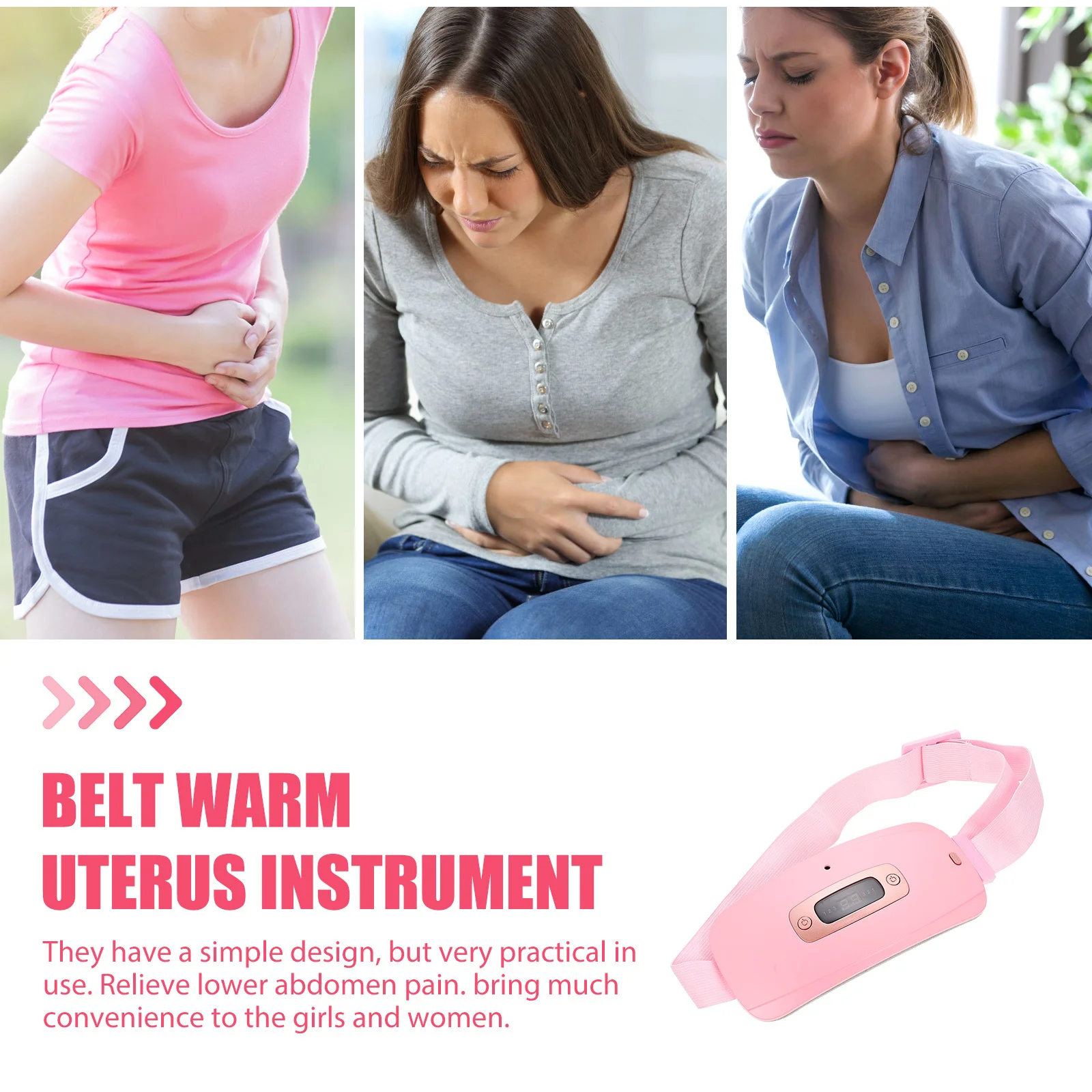 Массажер для облегчения спазмов, менструальная грелка, материал премиум-класса из АБС-пластика, интеллектуальный пояс с регулируемой температурой и подогревом для женщин Массажер для облегчения спазмов, менструальная грелка, материал премиум-класса из АБС-пластика, интеллектуальный пояс с регулируемой температурой и подогревом для женщин
