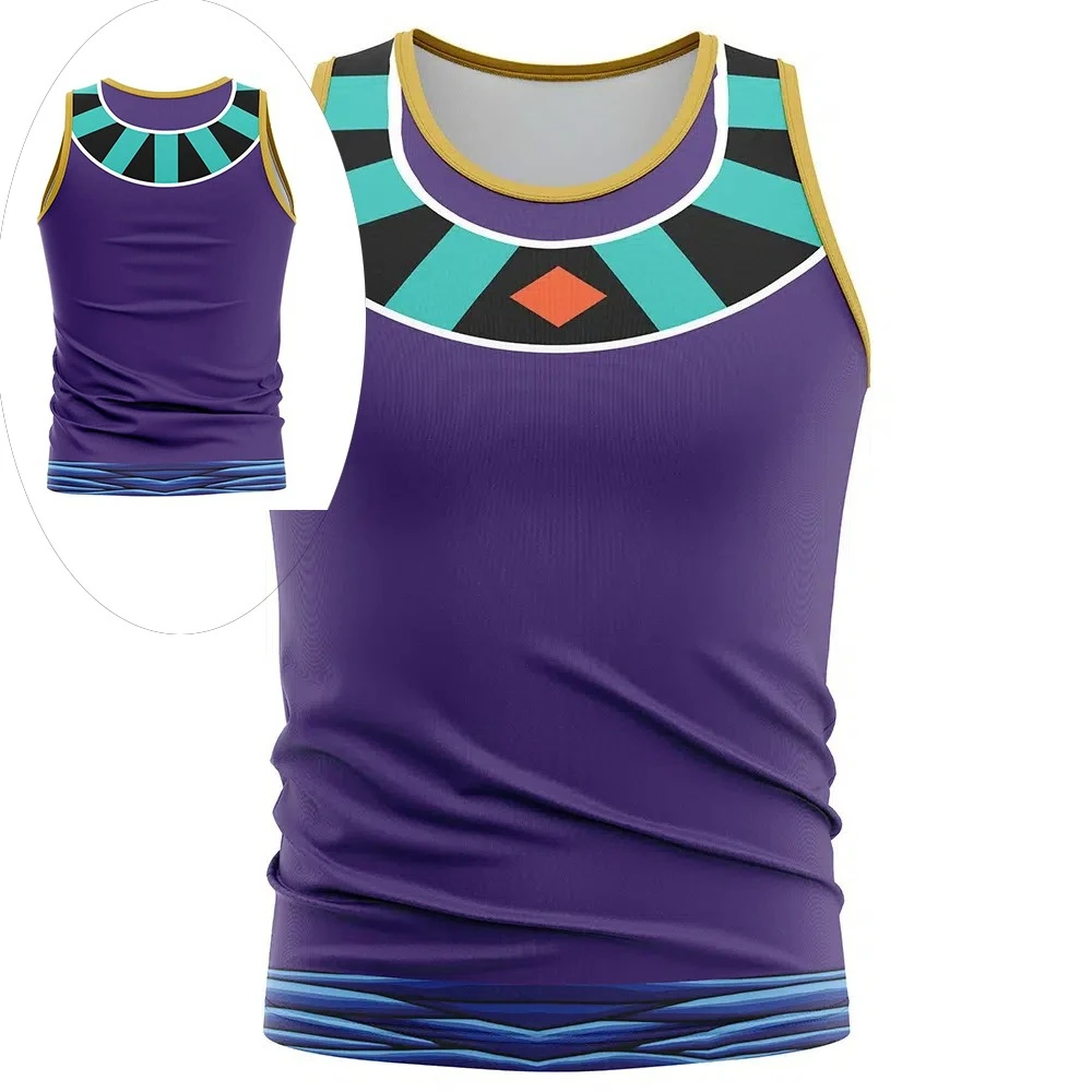 

2026 Summer Oversized Dragon Ball Cosplay Tank Top Beerus God of Destruction 3D Print Retro Breathable Sports Top Unisex Kids