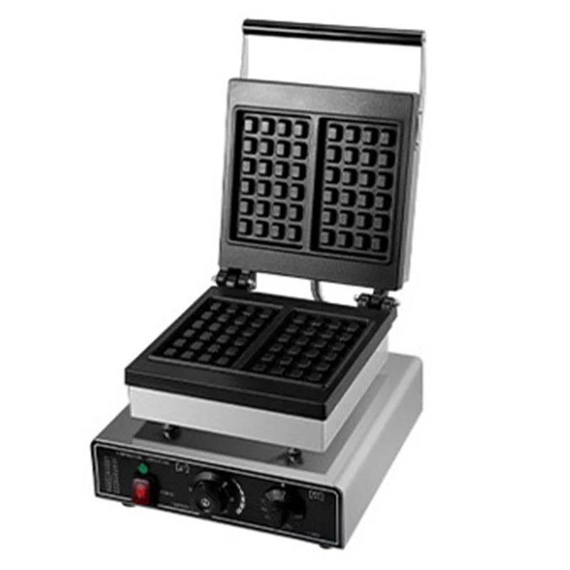 

Квадратная вафельная печь из двух частей, коммерческая оптовая продажа, магазин чая с молоком, блинная машина, 1750 Вт, вафельная машина