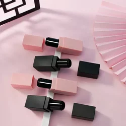 Rossetto tubo vuoto smerigliato nero rosa quadrato materiale da imballaggio cosmetico bottiglie riutilizzabili contenitore lucidalabbra косметика