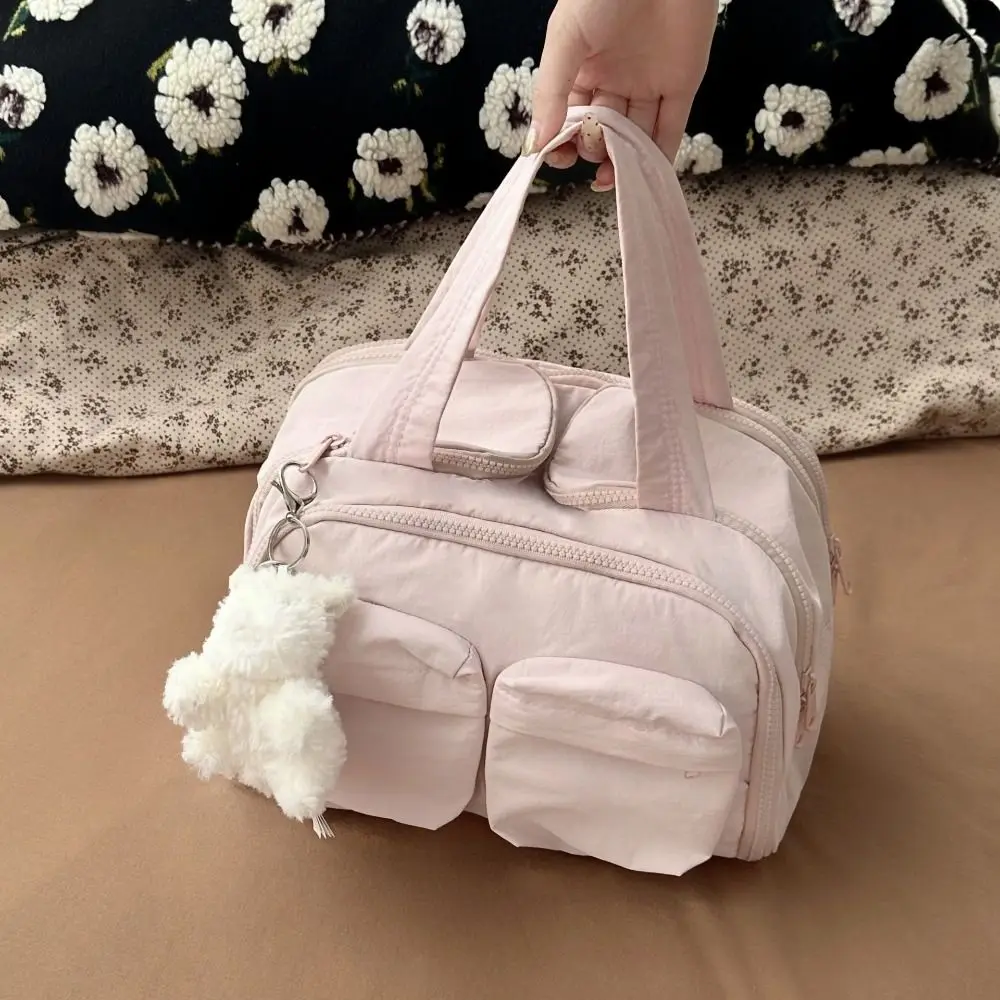 

Portable Multi-pouch Travel Cosmetic Bag Nylon Waterproof Makeup Pouch Bag Large Capacity Handbag Travel Wash Bag Female/Girls