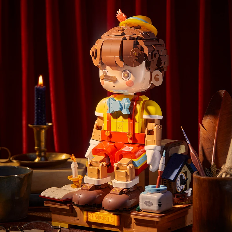 Wekkit Pinocchio Building Blocks Classico Fiaba Naso Lungo Bambola Burattino Modello Mattoni Desktop Deco Educativi Giocattoli FAI DA TE Regalo