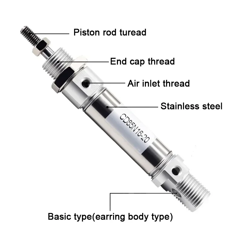 C85 Series ISO Standard Pneumatic Cylinder Double Acting Single Rod CD85N Bore 8 10 12 16 20 25mm Stroke 10-200mm
