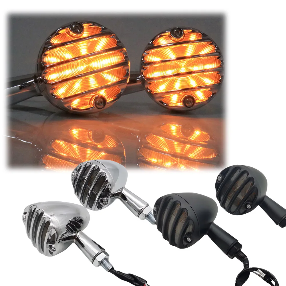 

2pcs LED Motorcycle Turn Signal Light Indicators Aluminum Motorbike Amber Constant Light 12V M10 Universal