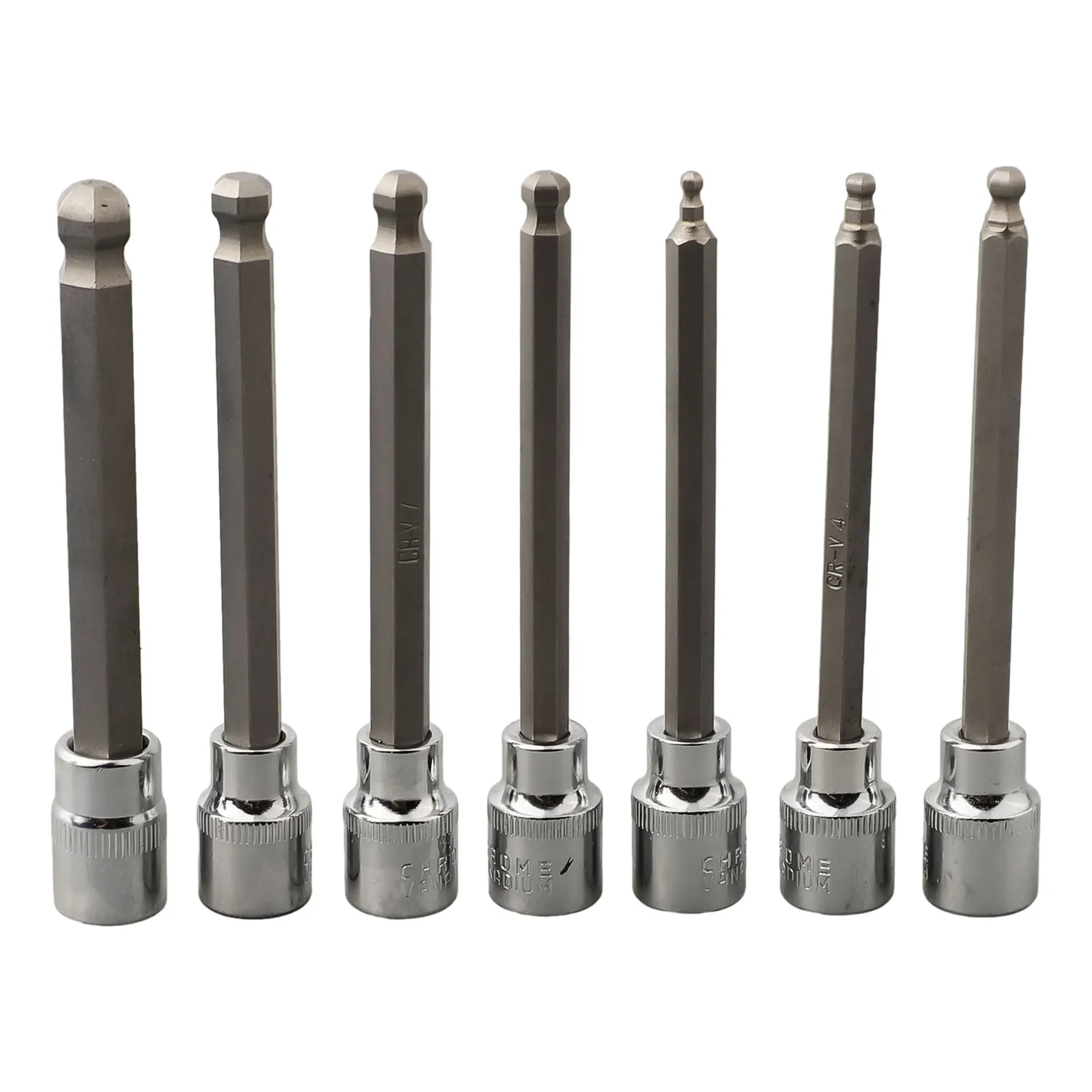

3/8Inch (9.5mm) Square Hole Hexagon Sockets Wrench 110mm Grey H10 110mm H3-H10 3/8Inch Square Adapter Ball End
