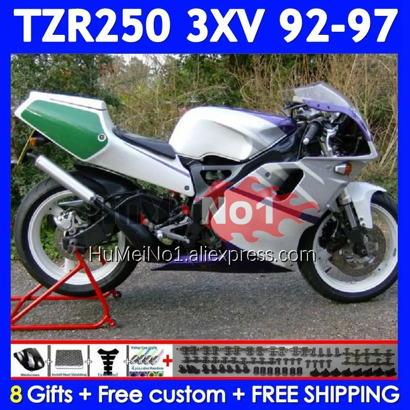 TZR-250 For YAMAHA 3XV TZR250 Green silvery TZR 250 RR 92 93 94 95 96 97 376No.17 TZR250RR 1992 1993 1994 1995 1996 1997 Fairing