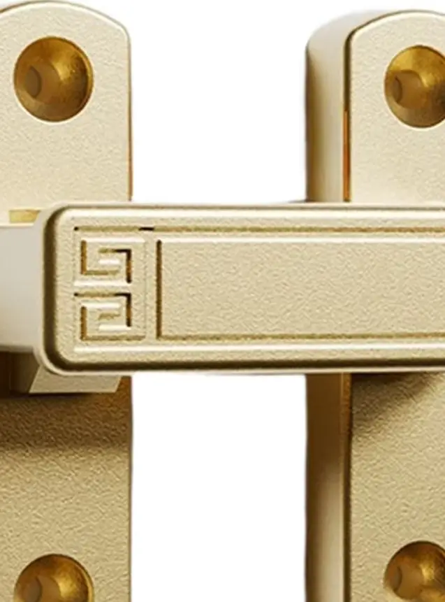 Adjustable No Drill Door Lock Latch Sliding Security Buckle Zinc Alloy For Home Cabinet 90 180 Degree Installation