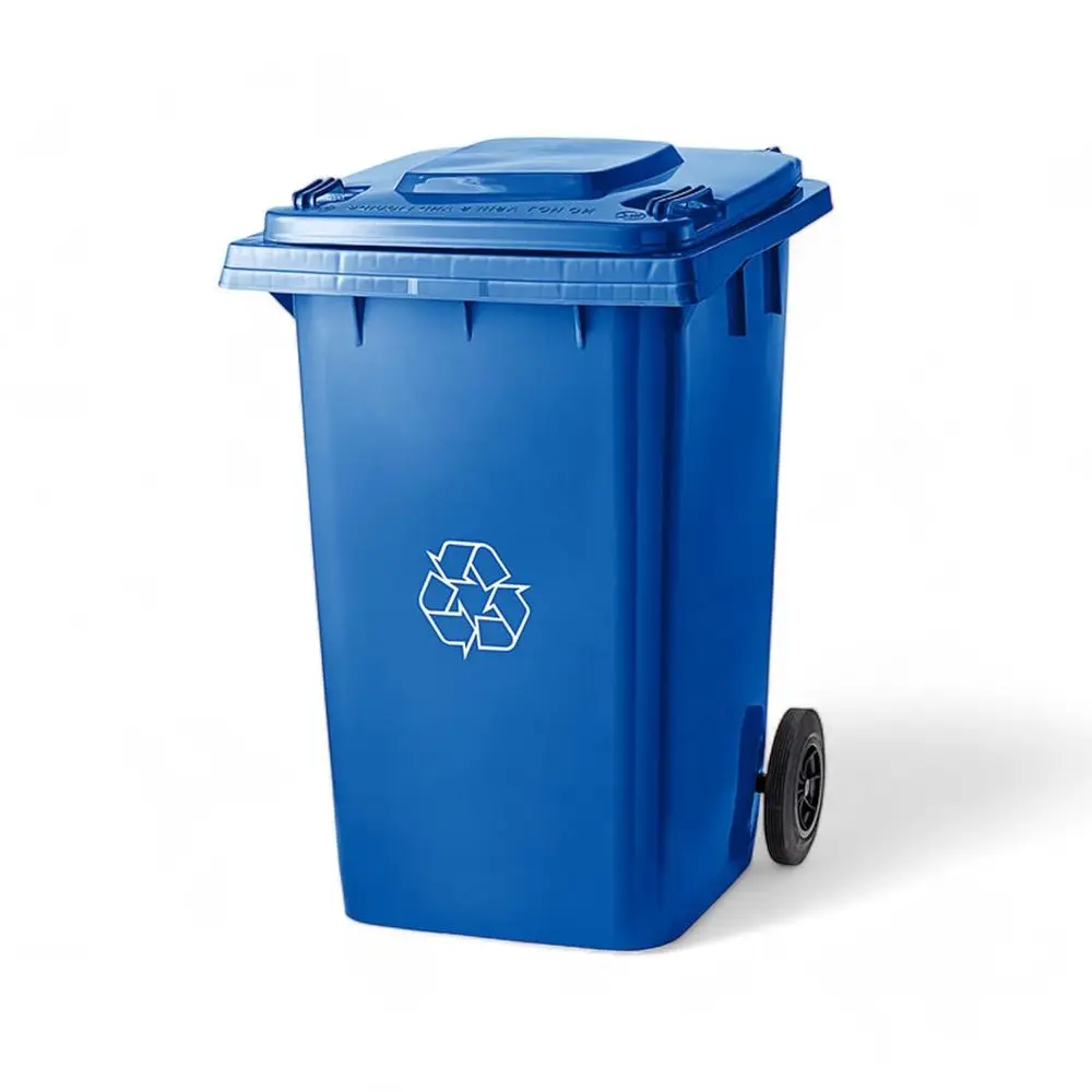 

Прямоугольный уличный мусорный бак на колесиках галлонного синего цвета с крышкой — прочный, простой в эксплуатации мусорный бак для патио, сада и комвера