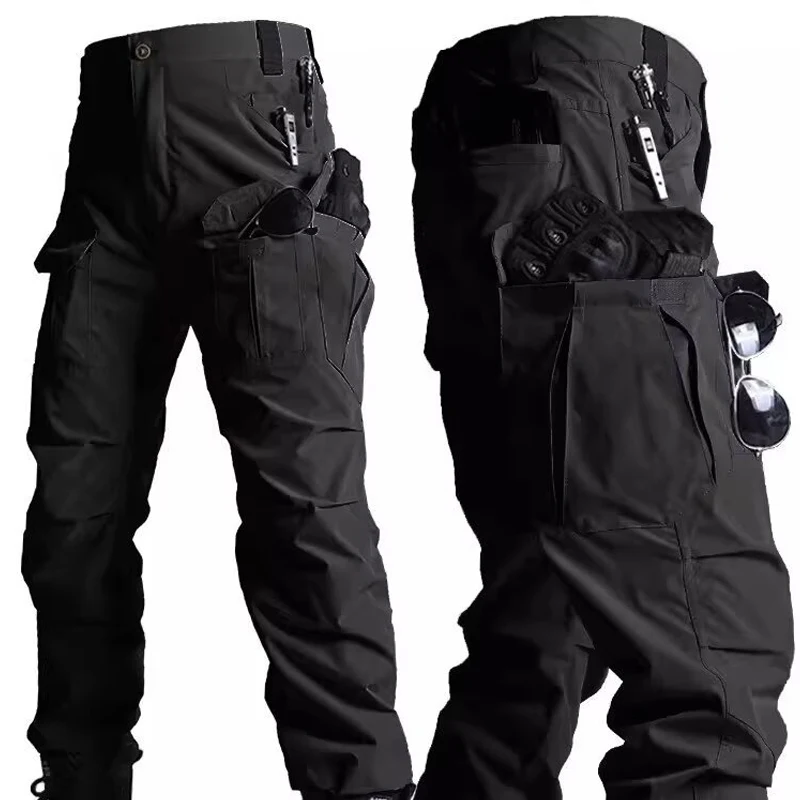 Calças Cargo Táticas Masculinas, Tecido Levemente Elástico, Macio e Respirável, Com Múltiplos Bolsos, Adequadas para Passeios Casuais