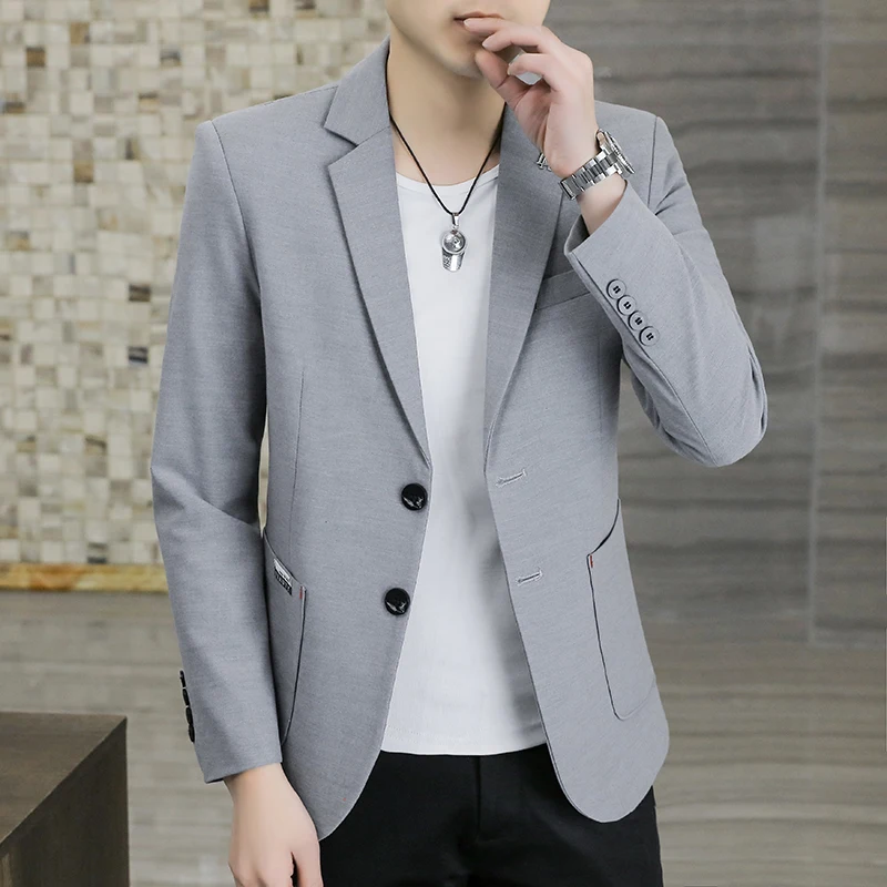 

Casual Sli Men's Slim Fit Spring Autumn Korean Version Faionable Youth Small Suit Jaet Single Western Top