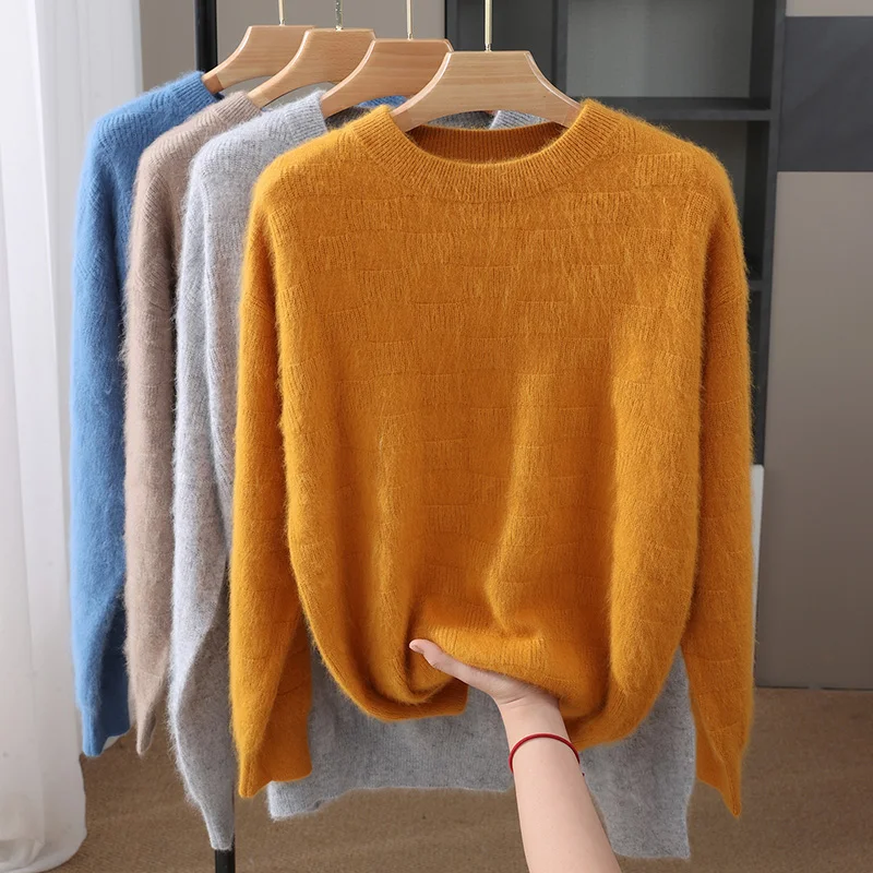 

Осень-зима, мужской кашемировый свитер, толстые пуловеры с круглым вырезом, 100% норковый кашемировый трикотаж, удобный свитер с длинными рукавами, мужская одежда