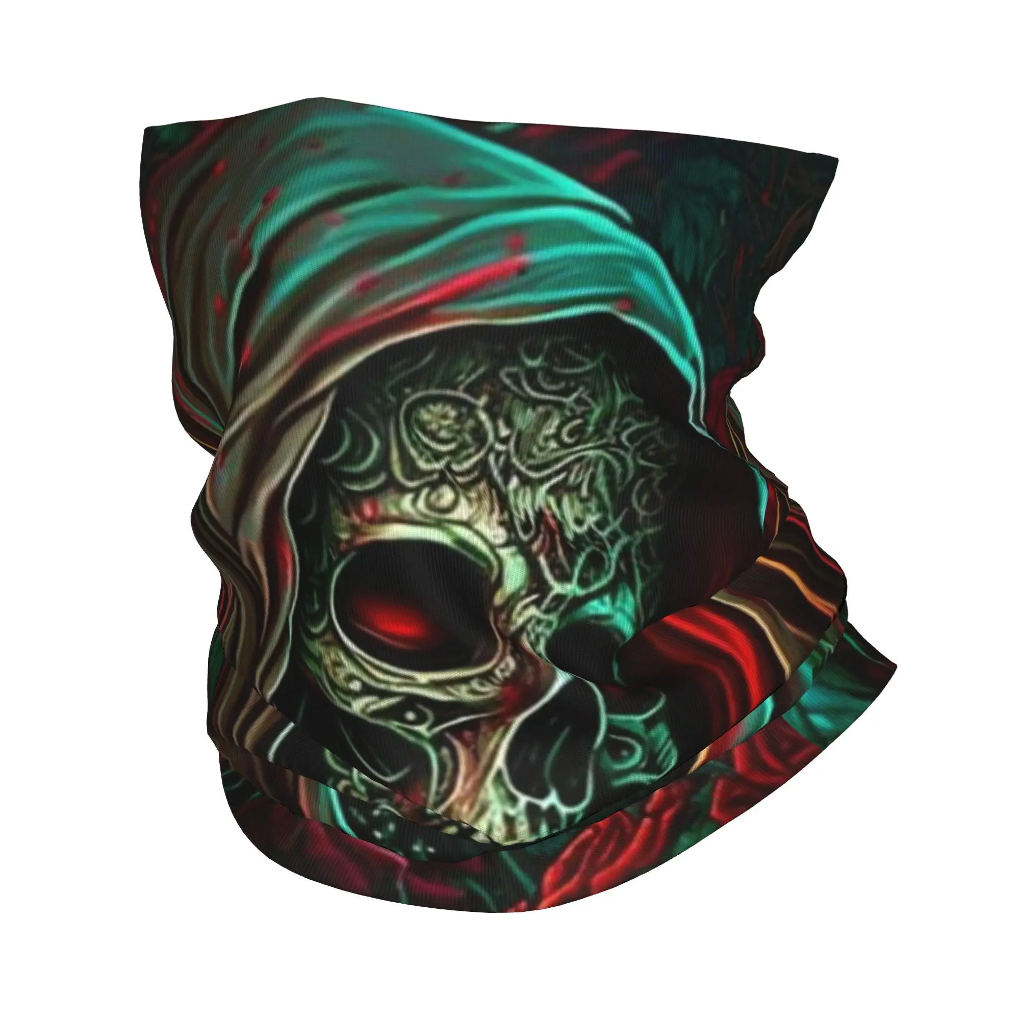 غابة الورود سانتا Muerte باندانا غطاء الرقبة المطبوعة التفاف وشاح متعدد الاستخدام قناع الوجه المشي لمسافات طويلة الصيد للرجال النساء كل موسم