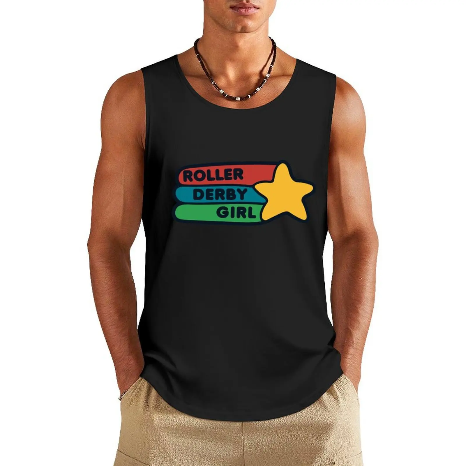 

Roller Derby Girl Tank Top gym t shirt men summer 2025 Vest male