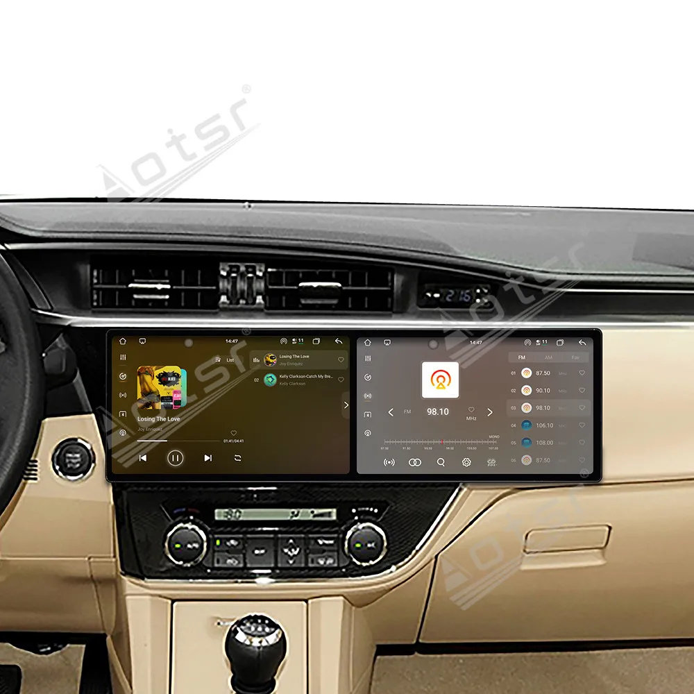 

Автомобильный радиоприемник с двойным экраном HD 10,1 дюйма для Toyota Corolla 2014-2016, автомобильный мультимедийный видеоплеер, GPS-навигация, Carplay, Android 15