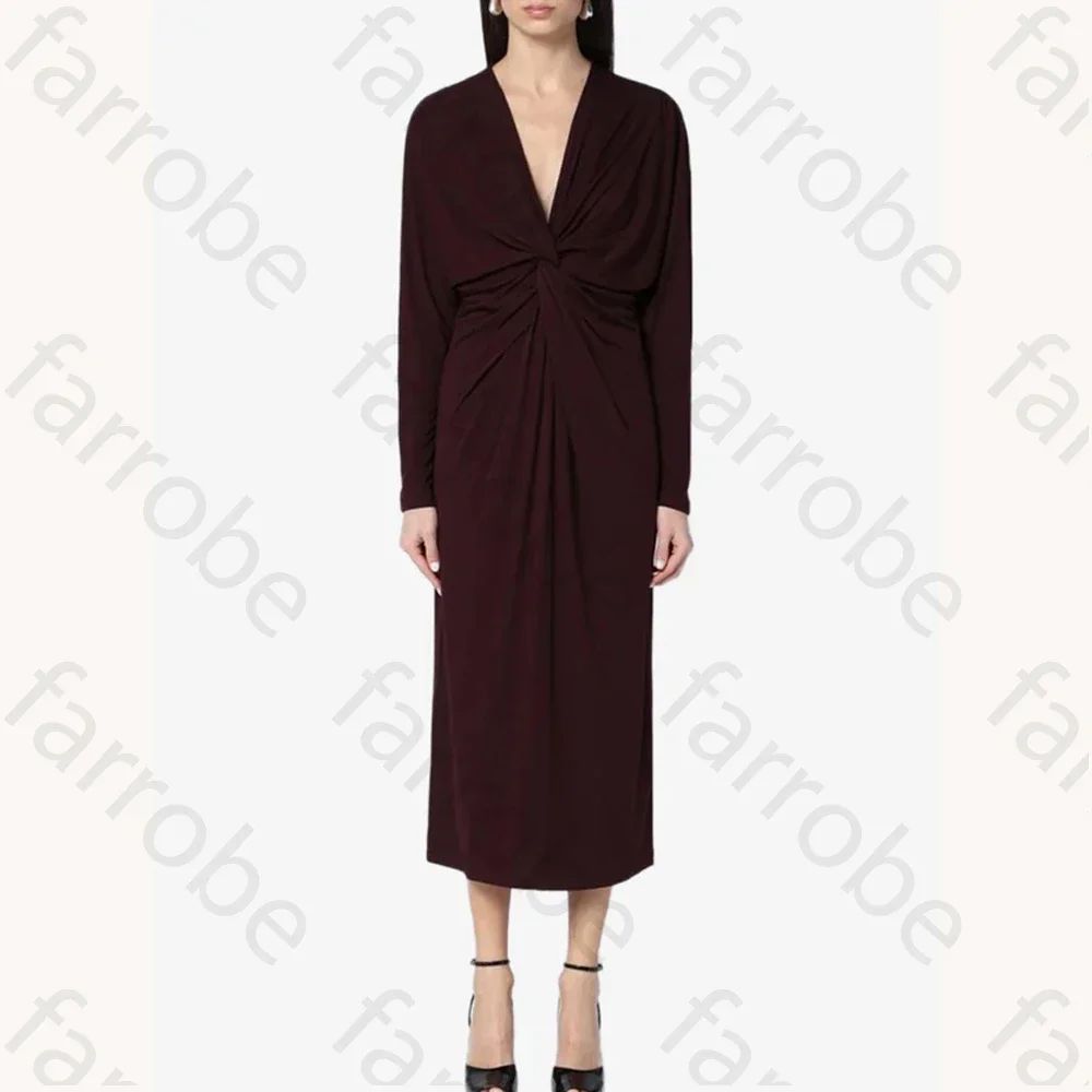 Customized Elegant Draped Knot Midi Dress A-Line Evening Dresses Occasion Formal Exquisite High Quality Prom Party Gowns Women