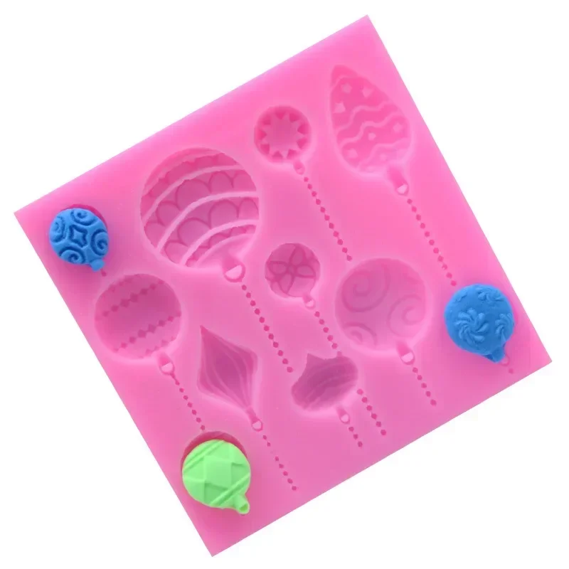 Christmas Ball Silicone Mould 2026 Xmas Theme Fondant Cake Embossing Cutter Mold DIY Hand‑Making Cake Craft Ornament Accessories